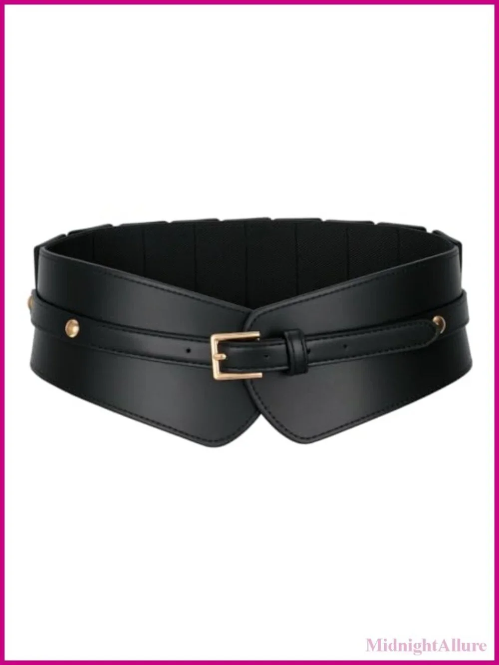 Wide Elastic Waist Belt Faux Leather Stretchy Dress Corset Belt